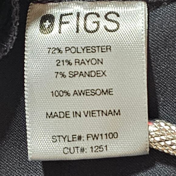 FIGS Casma Three-Pocket Scrub Top Charcoal Gray Women's XS - Picture 6 of 10